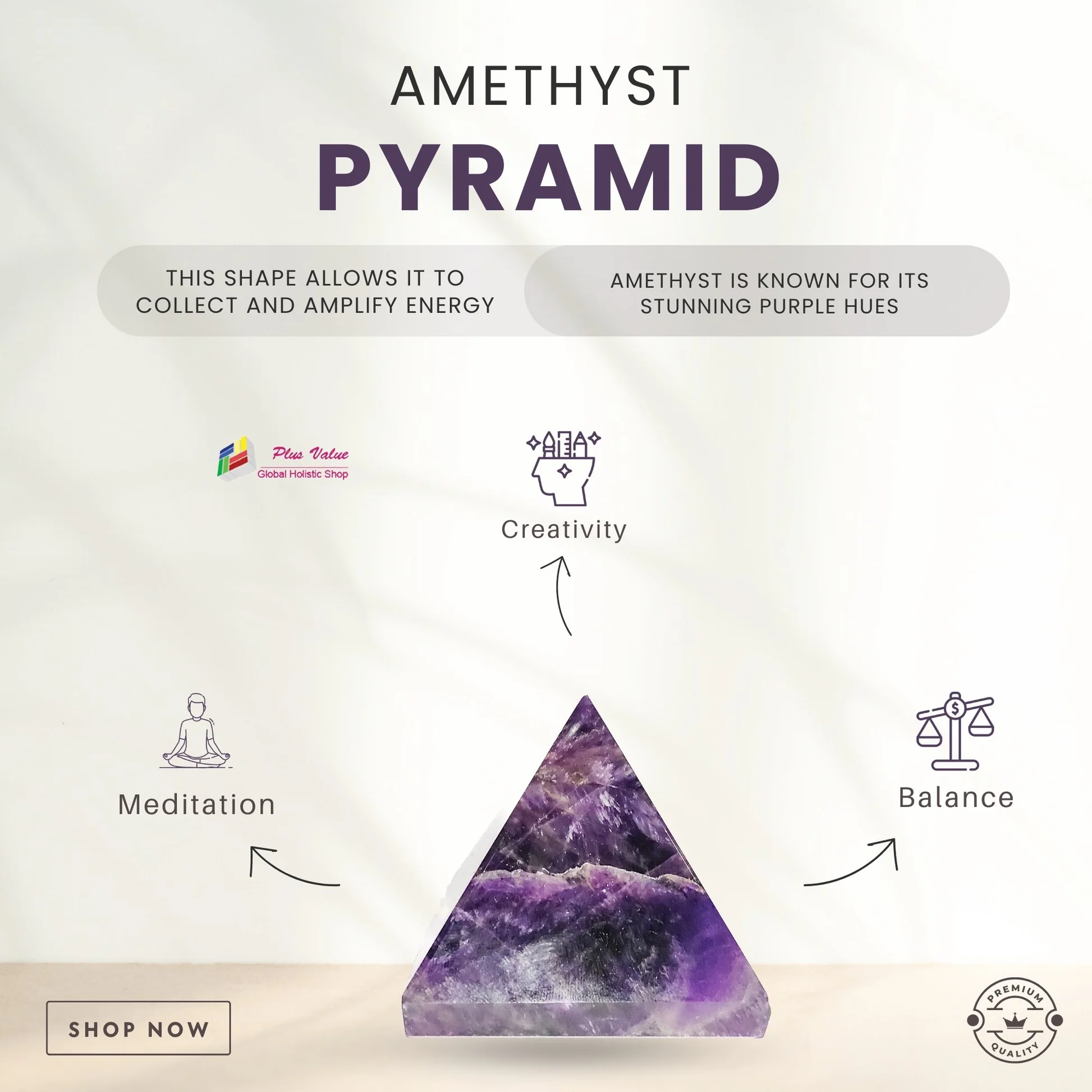 Amethyst-Pyramid-2-inch Healing Gemstone Pyramid - Image 3